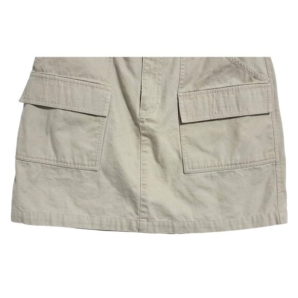 Vintage Y2K Gap Surplus Cargo Skirt Womens Khaki Beige Mini Size 12 Cotton - Picture 6 of 9